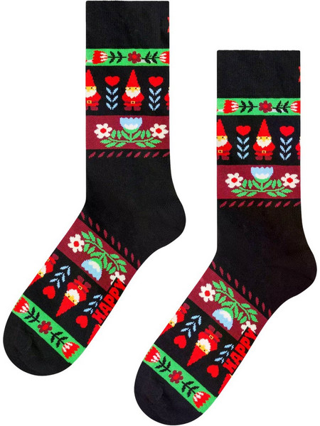 Happy Socks Christmas Stripe Ανδρικές Κάλτσες Μαύρες