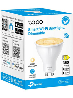 TP-LINK LED smart λάμπα spot Tapo L610, WiFi, 2.9W, 2700K, GU10, Ver 1.0
