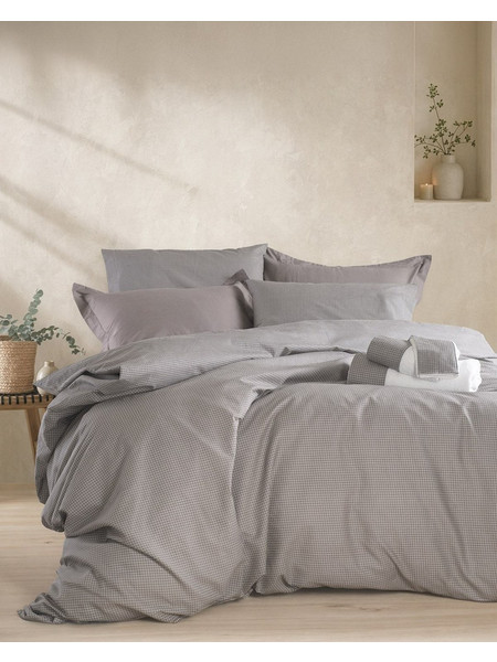 Πάπλωμα Μονό Σετ Next Imperial Grey Polycotton Rythmos (160x240) 2Τεμ