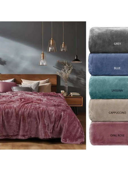 ΚΟΥΒΕΡΤΑ VELOUR ΥΠΕΡΔΙΠΛΗ (PLAIN 700 OPAL ROSE) - ADAM HOME AD02146 / 220X240 PLAIN 700 OPAL ROSE / 100% ΠΟΛΥΕΣΤΕΡ