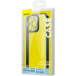 Baseus Glitter Back Cover Transparent / Blue (iPhone 14 Pro)