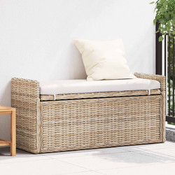 vidaXL Παγκάκι με αποθήκευση GENDT Φυσικό 110x40x50cm Ρατάν 1 τεμ