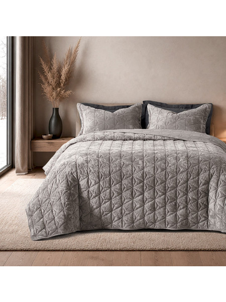 Κουβερτόριο 240x260 King Size 420gsm Nima Sora Gray