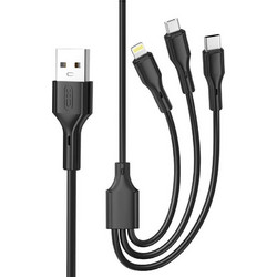 XO cable NB230 3w1 USB - Lightning + USB-C + microUSB 1,0m 2,4A black