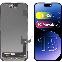 JK LCD Οθόνη In-Cell IC για Apple iPhone 15, Μαύρη