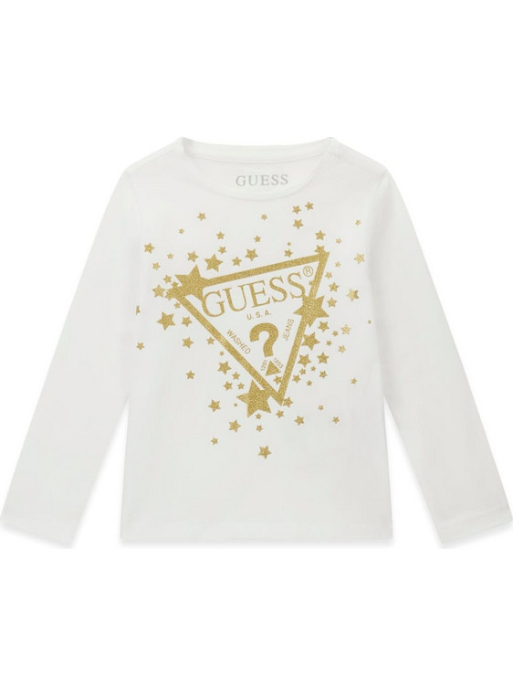 Guess Logo Παιδικό T-Shirt Μακρυμάνικο Λευκό K6BI03K5796-G011