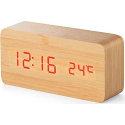 Ξύλινο Ψηφιακό Ρολόι LED με Θερμόμετρο VST-862 - LED Wooden Clock with Temperature Display-181935-181935