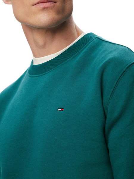 TOMMY JEANS MEN REGULAR S FLAG CREW DM0DM20741 - Deep Teal