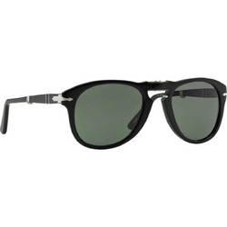 Persol PO0714 95/31 Ανδρικά Γυαλιά Ηλίου Aviator Κοκάλινα Μαύρα με Πράσινο Polarized Φακό