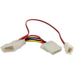 POWER CABLE 0,20m INTERNAL 4 PIN ATX MALE TO 1 X 4 PIN FEMALE + 1 X 2 PIN MALE BLOWER CABLE-247
