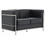 Woodwell Genova Διθέσιος Καναπές από Δερματίνη Μαύρος 130x73x71cm E947,22