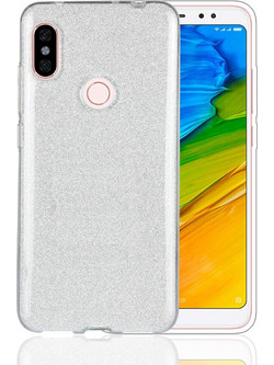 Huawei Honor 8X - Glitter TPU Silicone Protective Case Silver (OEM)