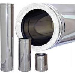 TechnometalHellas Καπνοδόχος (Καμινάδα) Φ250-300 25cm (0,25 m) Ανοξείδωτος (ΙΝΟΧ) Διπλού Τοιχώματος Με Μόνωση Καπνοδόχος 25cm Φ250-300