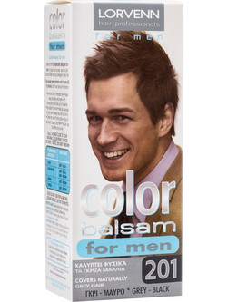 Lorvenn Color Balsam Men 201 Γκρι Μαύρο Ανδρική Ημιμόνιμη Βαφή Μαλλιών Χωρίς Αμμωνία 35ml