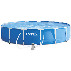Intex Metal Frame 28242 Πισίνα Πλαστική με Μεταλλικό Σκελετό & Αντλία Φίλτρου Φ457x122cm