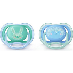 Philips Avent Ultra Air Ανατομικές Ορθοδοντικές Πιπίλες Σιλικόνης 6-18m 2τμχ SCF344/22