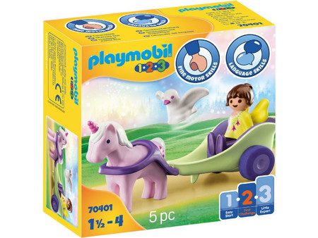 Playmobil 1-2-3 Νεραϊδοάμαξα με Μονόκερο για 1,5-4 Ετών 70401