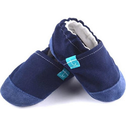 TiTot Linen Blackberry Βρεφικά Παντοφλάκια Αγκαλιάς Navy Μπλε