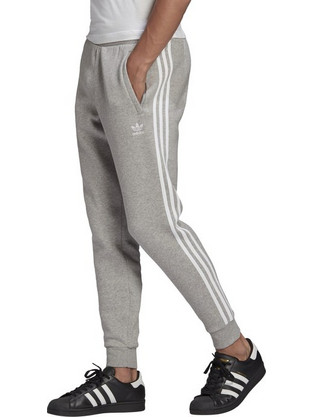Adidas Adicolor Classics Ανδρικό Παντελόνι Φόρμας Fleece με Λάστιχο Γκρι 3-Stripes GN3530