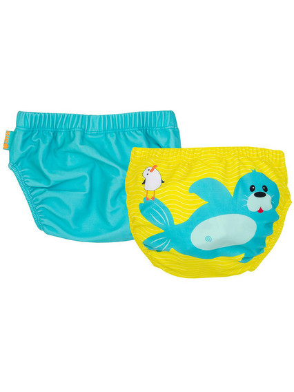 Zoocchini Seal Σετ Βρεφικό Μαγιό Πάνα Σλιπ για Αγόρι Κίτρινο Τιρκουάζ ZOO12115