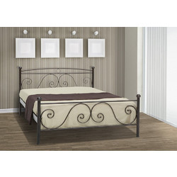 Ρόδος Κρεβάτι Διπλό Μεταλλικό 140x190cm + Στρώμα + Τάβλες