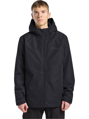 Jack Wolfskin Taubenberg 3in1 Αθλητικό Ανδρικό Μπουφάν Χειμωνιάτικο Softshell Αδιάβροχο Αντιανεμικό Μαύρο 1115311-6000