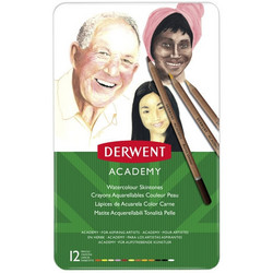 Derwent Aqua Academy Skin Tones Κασετίνα Ξυλομπογιές Ακουαρέλας Σετ 12τμχ