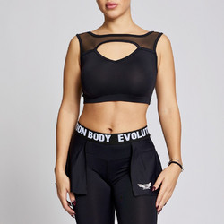 Evolution Body Γυναικείο Αθλητικό Crop Top Μαύρο 2626