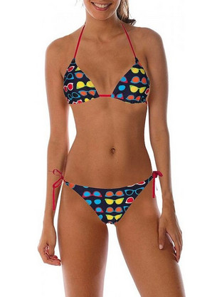 Arena Bikini Set Τριγωνάκι Μαύρο Πολύχρωμο 87071