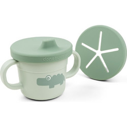 Done by Deer Croco Εκπαιδευτικό Ποτηράκι & Ποτηράκι Snack Green 215ml
