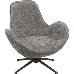 HomeMarkt Πολυθρόνα Περιστρεφόμενη Γκρι Brynn HM9594.01