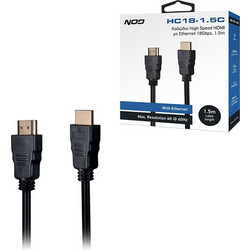 NOD Καλώδιο HDMI Male to HDMI Male 1.5m Black
