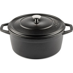 Hosse Kitchen Μαντεμένια Κατσαρόλα Βαθιά Black Onyx 24cm