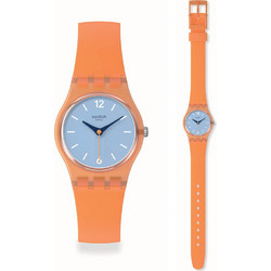 Swatch Γυναικείο Ρολόι με Πορτοκαλί Καουτσούκ Λουράκι LO116