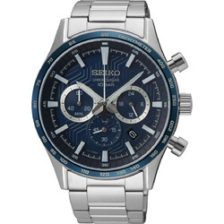 Seiko Conceptual Ανδρικό Ρολόι Χρονογράφος με Ασημί Μεταλλικό Μπρασελέ SSB445P1