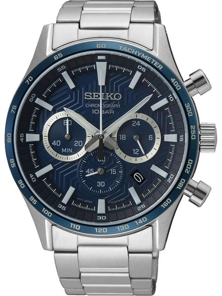 Seiko Conceptual Ανδρικό Ρολόι Χρονογράφος με Ασημί Μεταλλικό Μπρασελέ SSB445P1