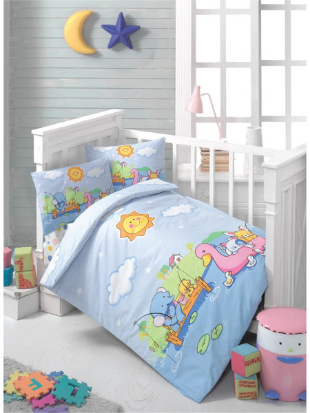 Beauty Home Art 5610 Σετ Βρεφικά Σεντόνια Κούνιας Βαμβακερά 100x150 Light Blue