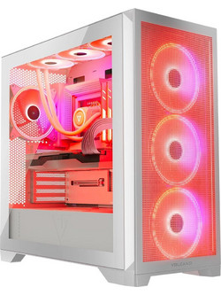 Modecom Volcano Expanse S Apex White Gaming Midi Tower Κουτί Υπολογιστή RGB με Πλαϊνό Παράθυρο