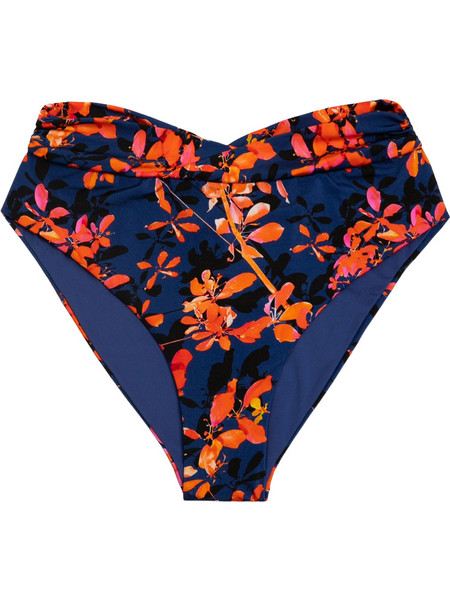 Rock Club Ψηλόμεσο Bikini Slip Floral Navy Μπλε Κόκκινο BP-1740