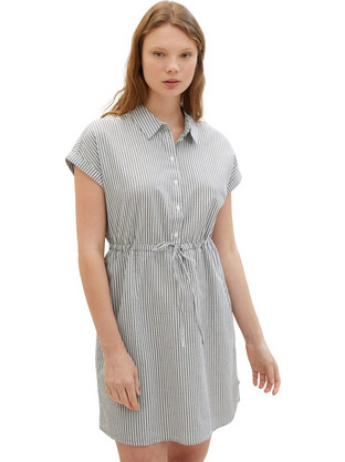 Tom Tailor Mini Καλοκαιρινό Καθημερινό Φόρεμα Γκρι 1040925-35237