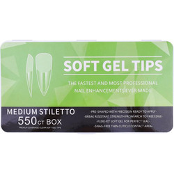 Soft Gel Medium Stiletto Tips Νυχιών 550τμχ