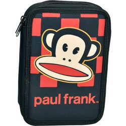 Back Me UP Paul Frank Party Fever Κασετίνα Γεμάτη με 2 Θήκες Μαύρη Κόκκινη 346-89100