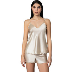 Milena By Paris Babydoll Καλοκαιρινό Σατέν Χρυσό 4176