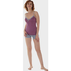 Gsecret Babydoll Καλοκαιρινό Βαμβακερό Μωβ Γκρι 11325-28445