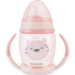 KikkaBoo Happy Face Ποτηράκι με Στόμιο Σιλικόνης + Λαβές Pink 200ml
