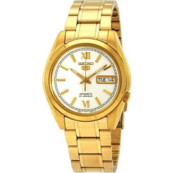 Seiko Ανδρικό Ρολόι Αυτόματο με Χρυσό Μεταλλικό Μπρασελέ SNKL58K1