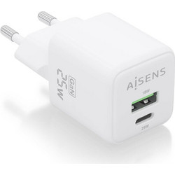 Aisens ASCH Φορτιστής χωρίς Καλώδιο με Θύρα USB-A & Θύρα USB-C 25W