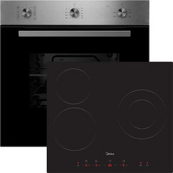 Midea Φούρνος Ηλεκτρικός Άνω Πάγκου 70lt 59.5cm N5M90M5 (K0) με Κεραμικές Εστίες MCH520T157K0