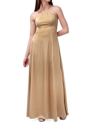 Ioanna Kourbela Maxi Καλοκαιρινό Βραδινό Φόρεμα Χρυσό S24342