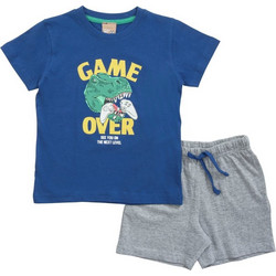 Funky Παιδικό Σετ για Αγόρι Καλοκαιρινό Royal Blue Γκρι 123-301111-2
